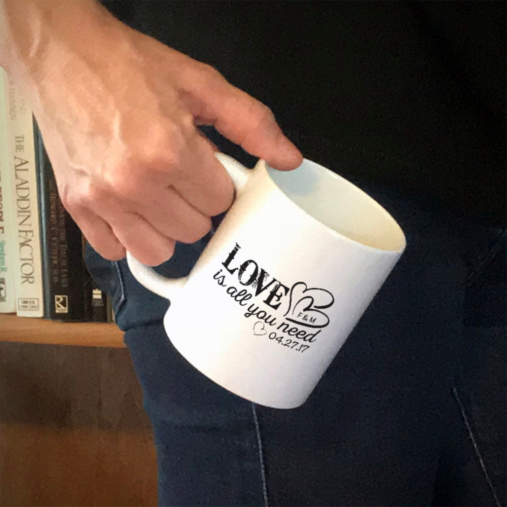 Love Is All You Need Personalized Ceramic Coffee Mug