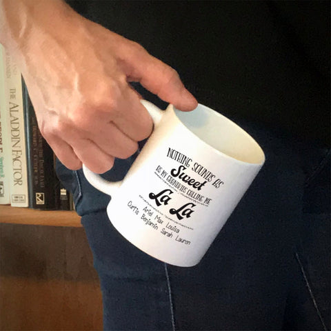 Personalized Ceramic Coffee Mug Nothing Sounds as Sweet as my Grandkids