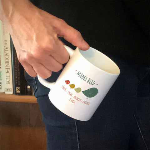 Mama Bird Personalized Ceramic Coffee Mug