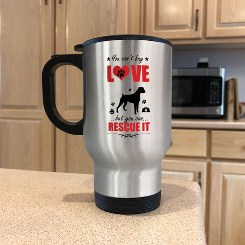 Image of Metal Coffee and Tea Travel Mug Rescue Dog