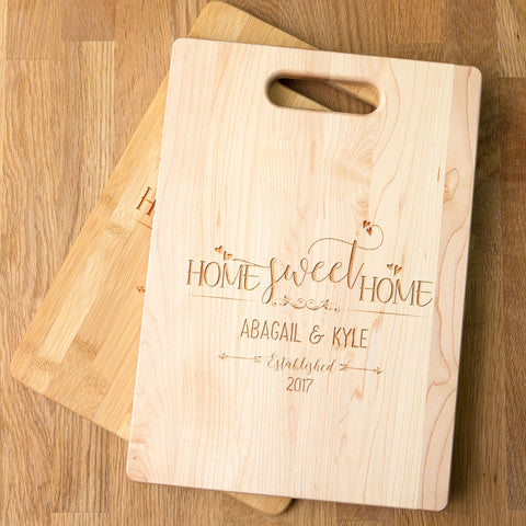 Image of Home Sweet Home Personalized Maple Cutting Board