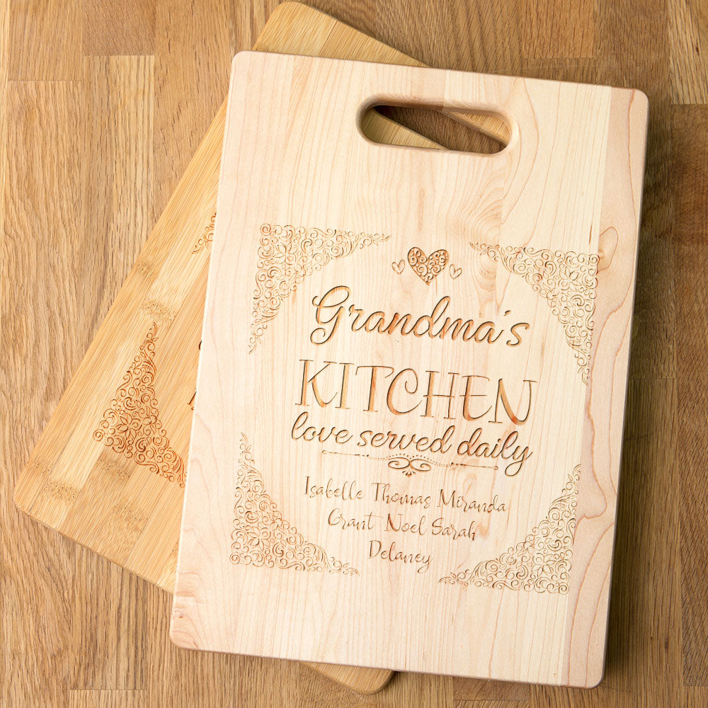 Love Served Daily Personalized Maple Cutting Board