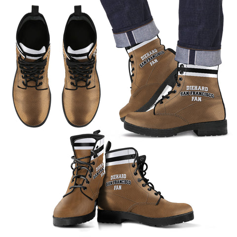 Image of Diehard San Francisco Fan Sports Leather Boots Gold
