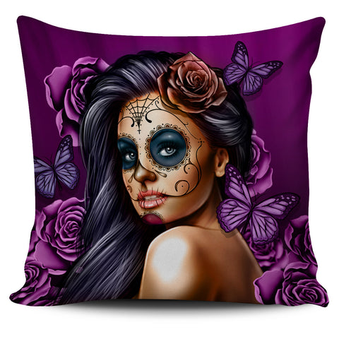 Image of Calavera Sugar Skull Pillow Cover
