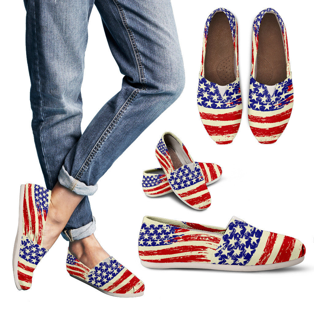 US Flag Toms Style Ladies Casual Shoes