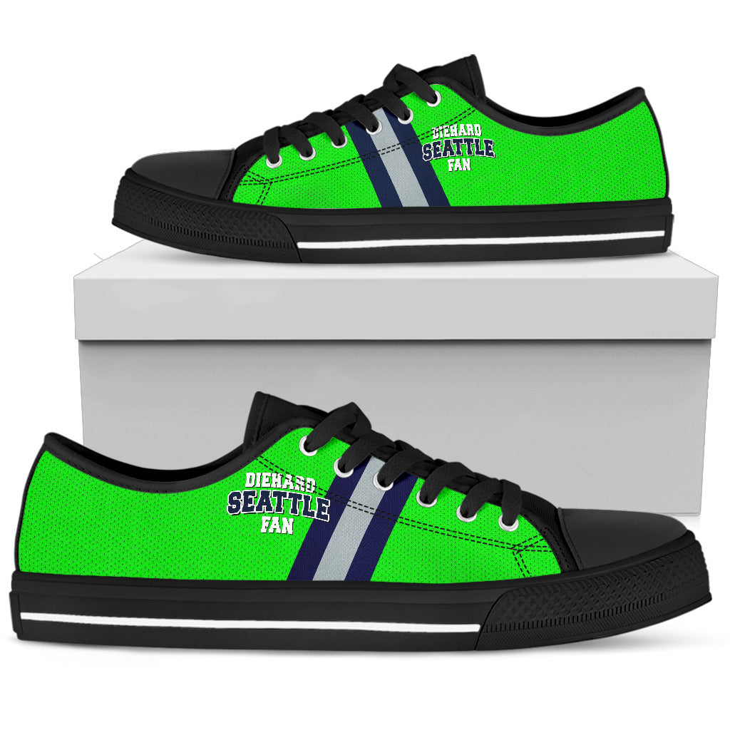 Diehard Seattle Fan Sports  Low Top Shoes Green Black