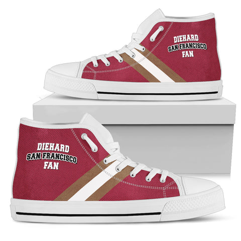 Image of Diehard San Francisco Fan Sports High Top Shoes Red White