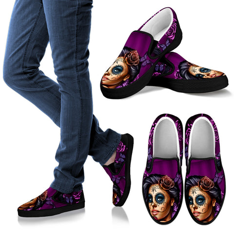 Image of Calavera Sugar Skull Women's Slip On Shoes