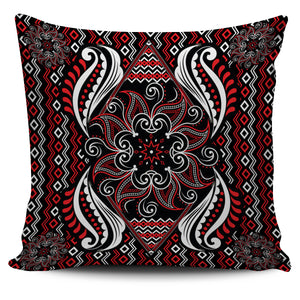 Mandala Pillow Cover Black and Red