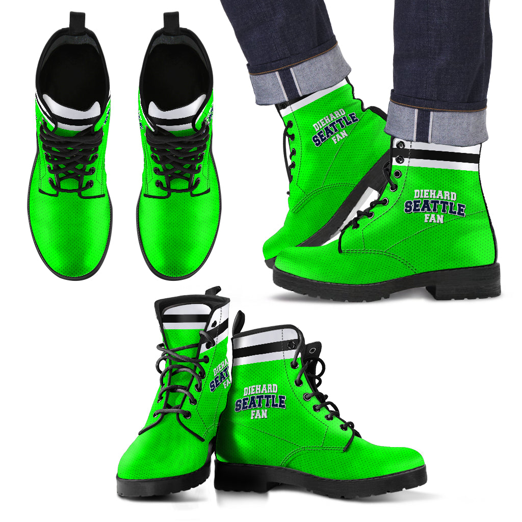Diehard Seattle Fan Sports Leather Boots Green