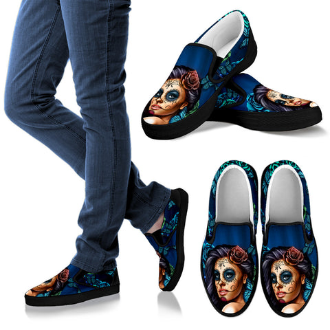 Image of Calavera Sugar Skull Women's Slip On Shoes