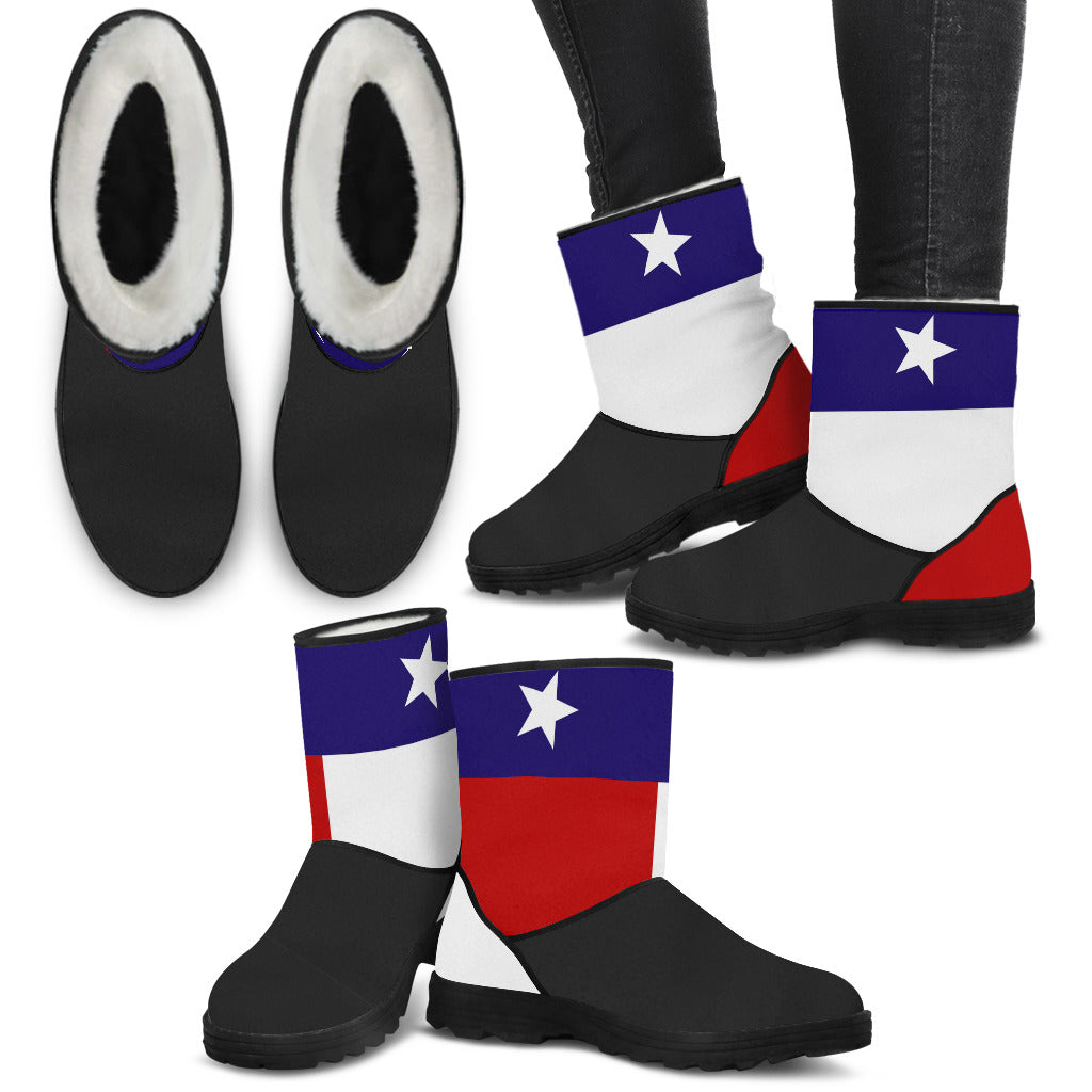 Texas Flag Faux Fur Boots