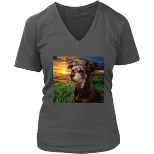 Customizable Photo Ladies V-Neck Tees