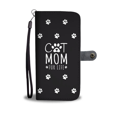 Image of Cat Mom Fur Life Cell Phone Wallet Case
