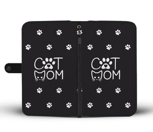 Cat Mom Kitty Face Cell Phone Wallet Case