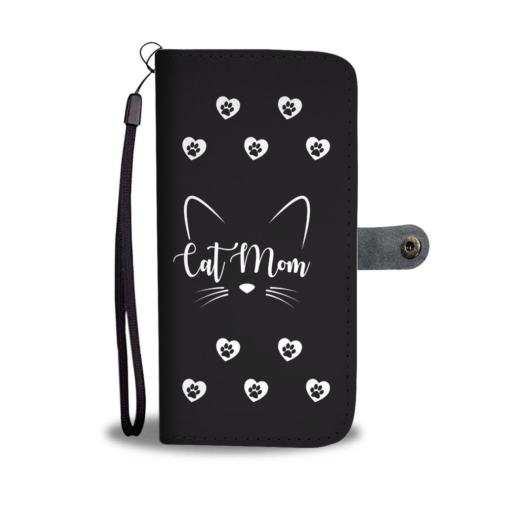 Cat Mom Whiskers Cell Phone Wallet Case