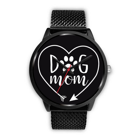 Image of Dog Mom Heart Watch Black