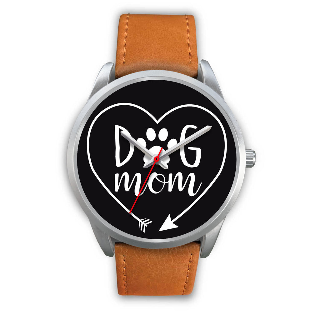 Dog Mom Heart Watch Silver
