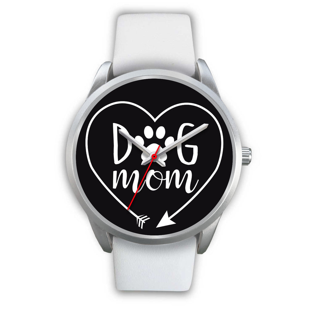 Dog Mom Heart Watch Silver