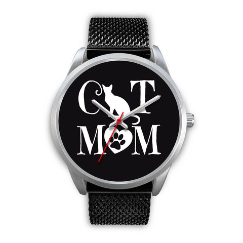 Image of Cat Mom Heart Watch Silver