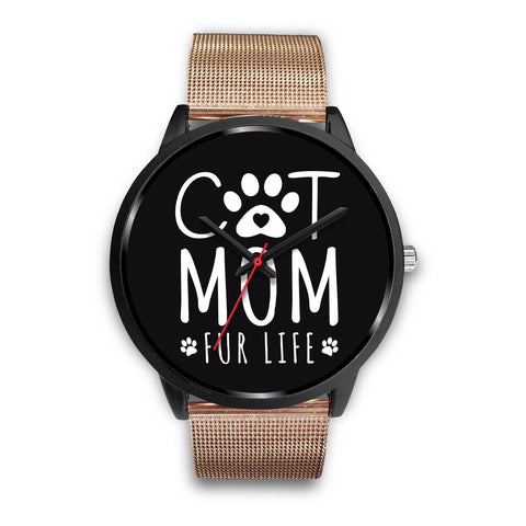 Image of Cat Mom Fur Life Watch Black