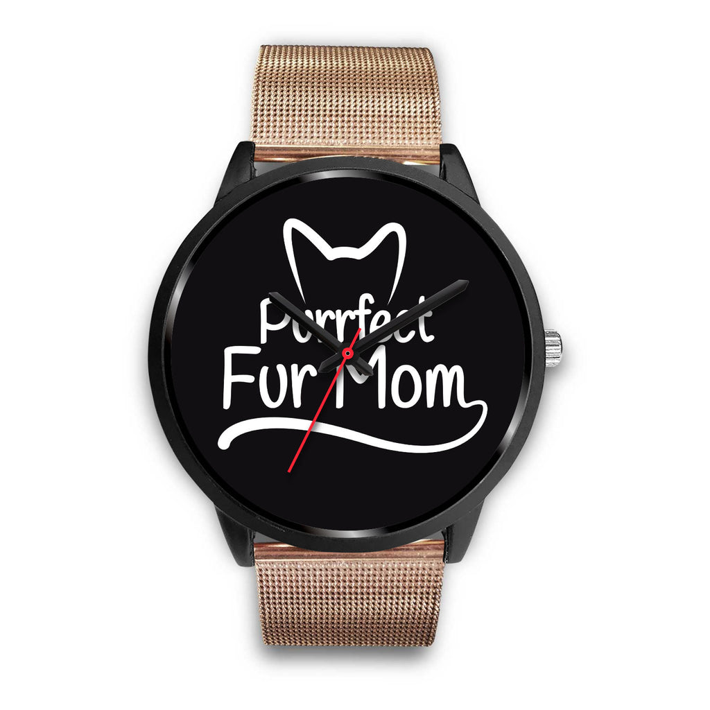 Purrfect Fur Mom Watch Black