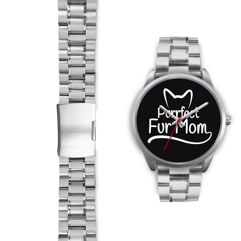 Purrfect Fur Mom Watch Silver