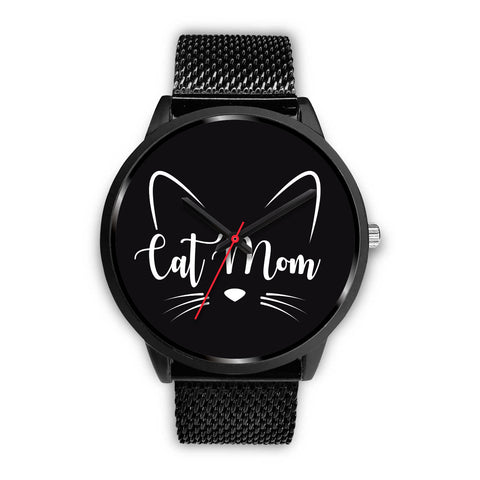 Image of Cat Mom Whiskers Watch Black