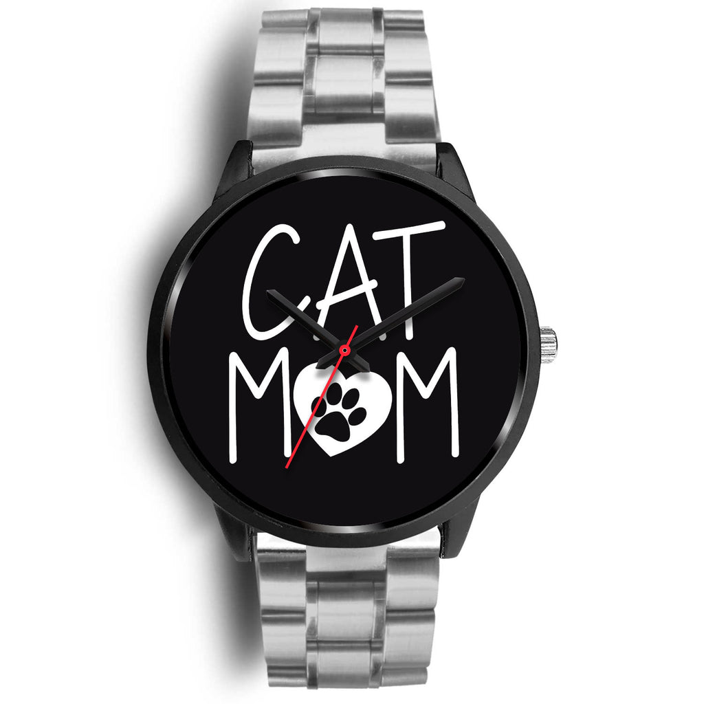 Cat Mom Watch Black