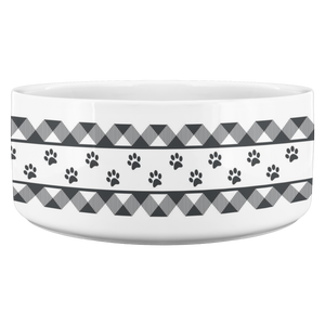 Personalized Ceramic Dog Bowl Gray Flannel Name