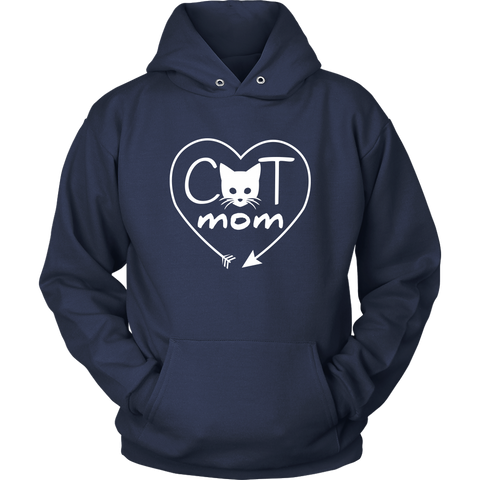 Image of Cat Mom Heart Arrow Hoodie Sweatshirt