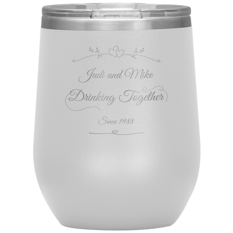 Image of Drinking Together Since Personalized Wine Tumbler