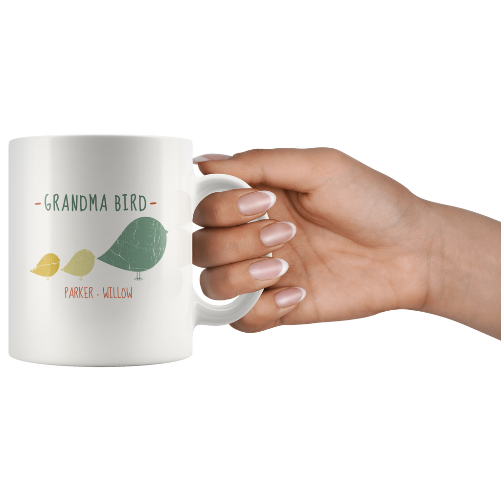 Grandma Bird Personalized Ceramic Mug
