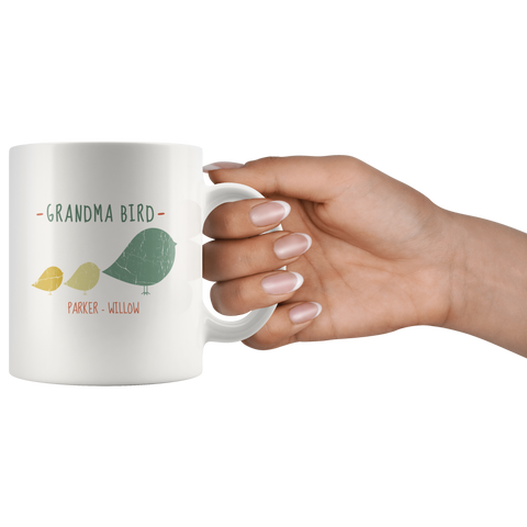 Image of Grandma Bird Personalized Ceramic Mug