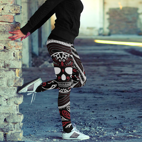 Image of Sugar Skull Ornamental Skull Leggings Yoga Pants