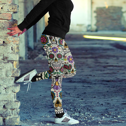 Image of Violet Sugar Skull Leggings