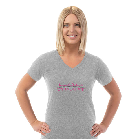 Image of Mom Personalized Ladies V Neck Tee