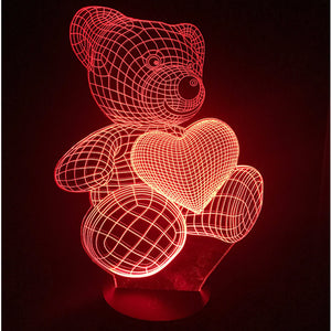 Bear Heart LED Lamp