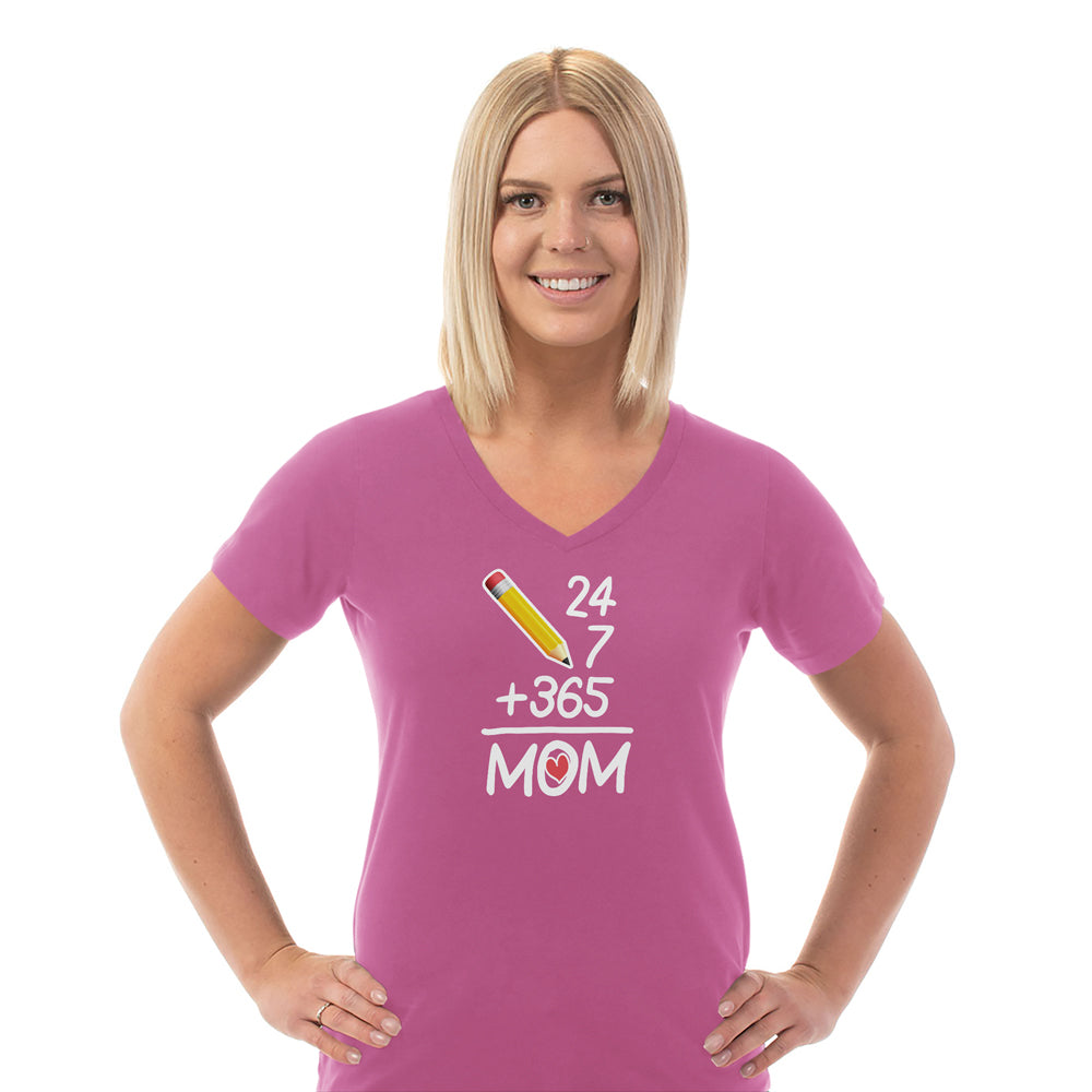 365 Mom Ladies Cotton V-Neck T-Shirt