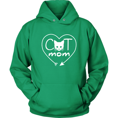 Image of Cat Mom Heart Arrow Hoodie Sweatshirt