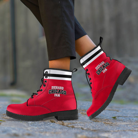 Image of Diehard Chicago Fan Sports Leather Boots