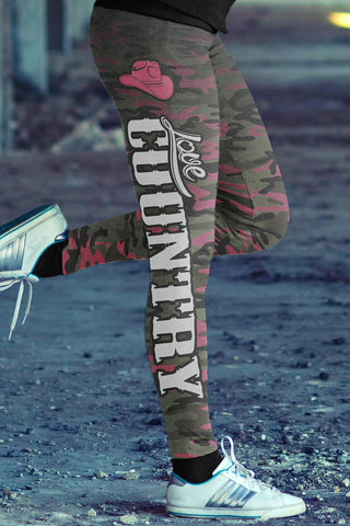 Image of Pink Camo Country Leggings