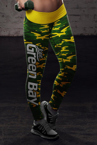 Image of Green Bay Sports Camo Leggings