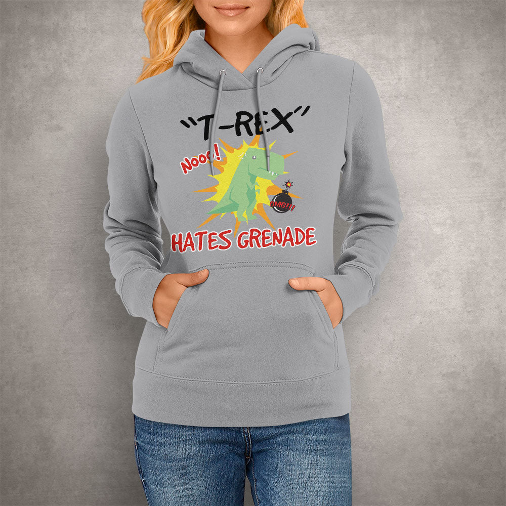 Unisex Hoodie T-Rex Hates Grenade