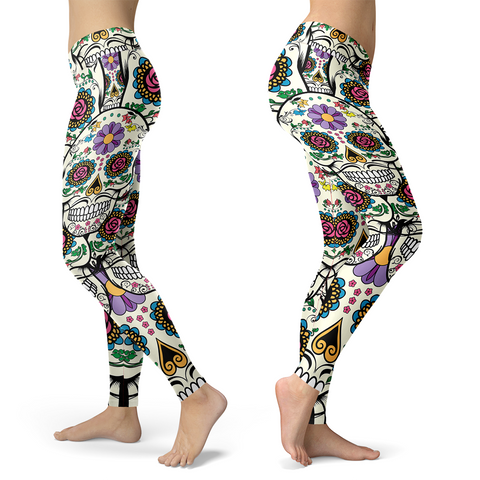 Image of Violet Sugar Skull Leggings