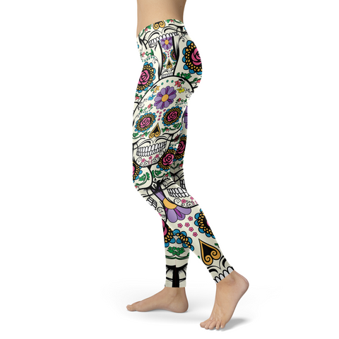 Image of Violet Sugar Skull Leggings