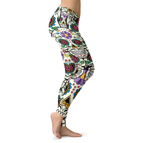 Image of Violet Sugar Skull Leggings