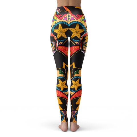 Image of Biker Sugar Skull Leggings