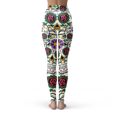 Image of Violet Sugar Skull Leggings