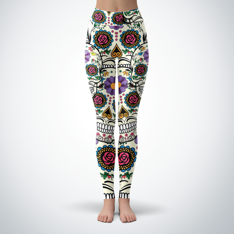 Image of Violet Sugar Skull Leggings